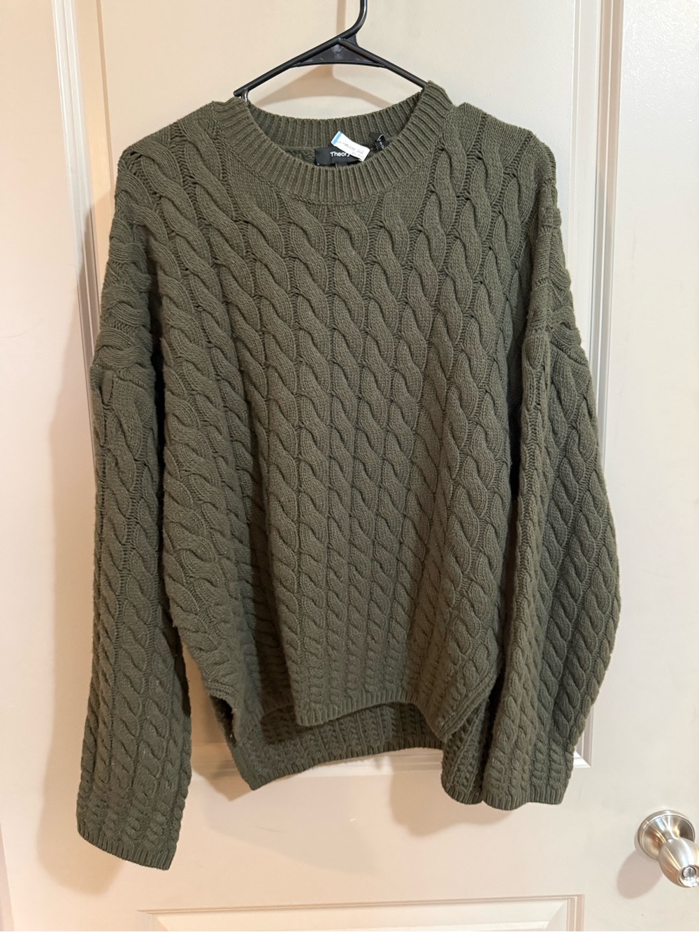 Theory Karenia Cable Felted Wool Cashmere Crewneck Sweater